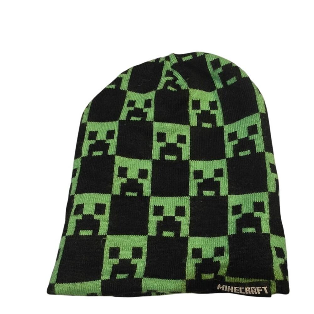 Minecraft Boys Knit Beanie Hat – Kids Video Game Winter Cap